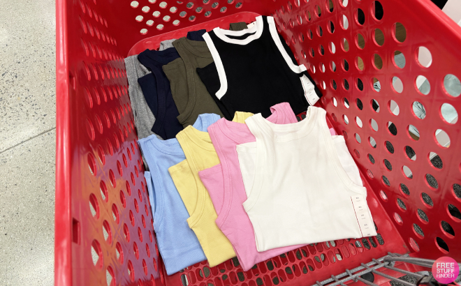 A New Day Womens Slim Fit Ribbed High Neck Tank Tops in Cart