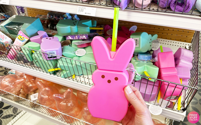 A Person Holding a Pink Bunny Tumbler at Target Dollar Spot
