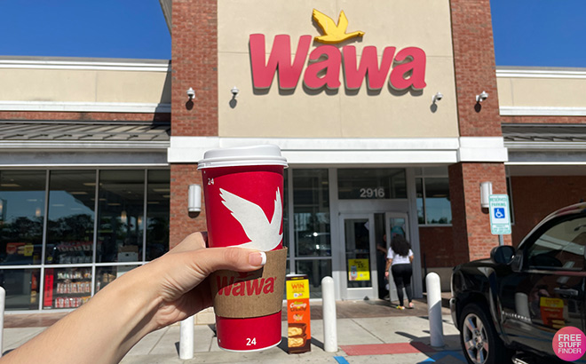 A Person is Holding Wawa Coffee
