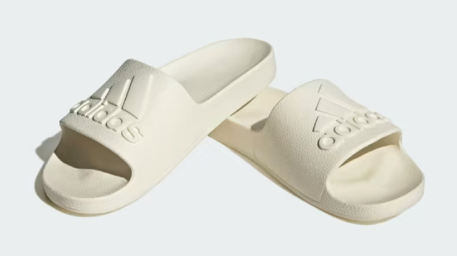 Adidas Adilette Aqua Slides in Off White Color