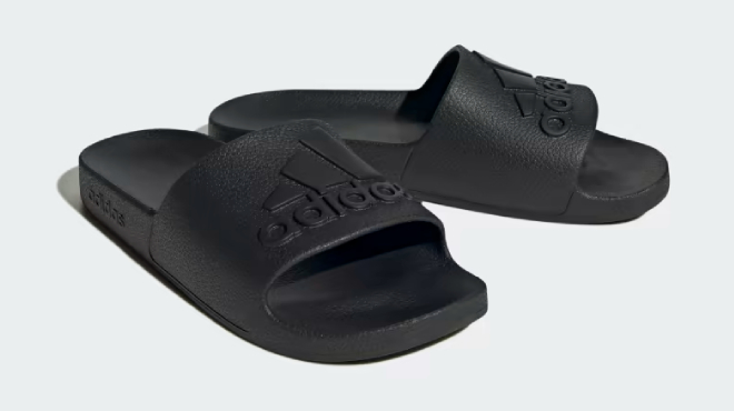 Adidas Adilette Aqua Slides in Triple Core Black Color