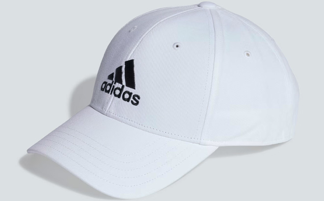 Adidas Cotton Twill Baseball Cap in White
