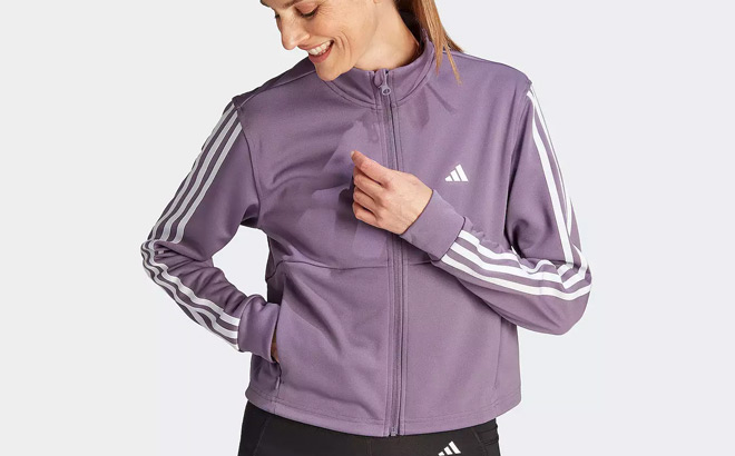 Adidas Womens Aeroready 3 Stripes Track Jacket