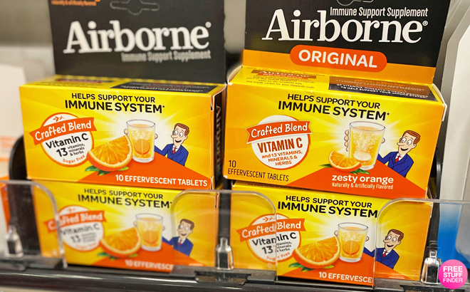 Airborne Immune Support Supplements on a Shelf
