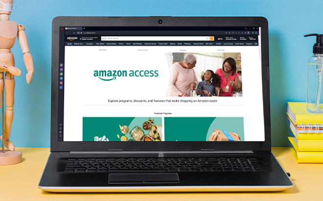 Amazon Access Ad and Info Shown on a Laptop on the Amazon Site