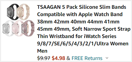 Apple Watch Bands 5 Pack Checkout
