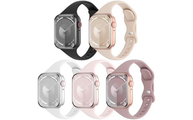 Apple Watch Silicone Slim Bands 5 Pack