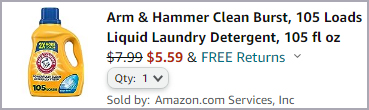 Arm Hammer Clean Burst Price at Checkout