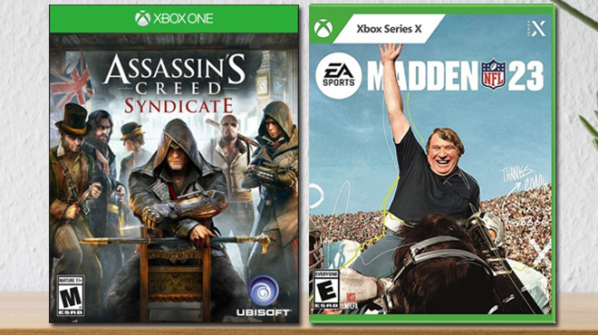 Assassins Creed Syndicate for Xbox One and Madden NFL 23 for Xbox