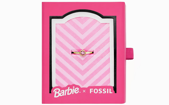 Barbie x Fossil Special Edition Gold Tone Stainless Steel Center Focal Ring