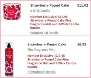 Bath Body Works Strawberry Pound Cake Bundle Checkout Page