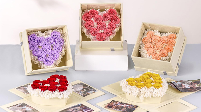 Beaulasting Preserved Roses in Photo Box