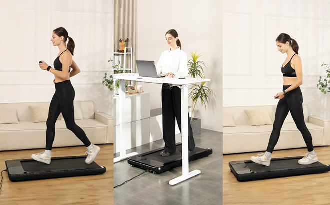 Binfanuo Under Desk Treadmill 2 25HP Walking Treadmill with 265lb Weight Capacity Portable Walking Pad Design