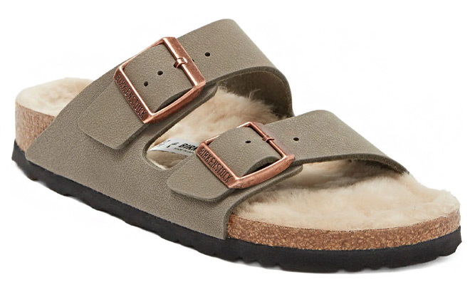 Birkenstock Arizona Genuine Shearling Lined Slide Sandals