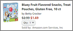 Bluey Fruit Flavored Snacks 10 Count at Amazon