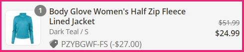 Body Glove Womens Half Zip Fleece Lined Jacket Final Price Screenshot Body Glove Womens Half Zip Fleece Lined Jacket Final Price Screenshot