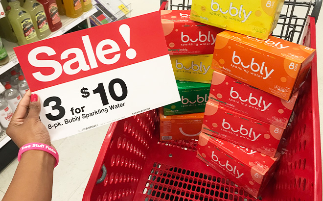 Bubly Sparkling Water Cans in Cart