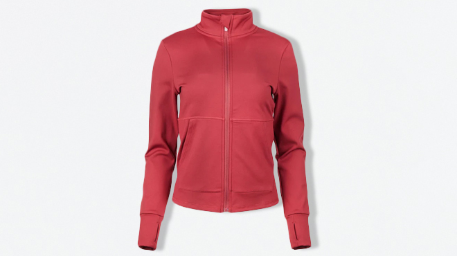 Burgundy Color of Body Glove Womens Half Zip Fleece Lined Jacket Burgundy Color of Body Glove Womens Half Zip Fleece Lined Jacket