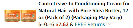 Cantu Leave In Conditioning Cream for Natural Hair with Pure Shea Butter Checkout Screenshot
