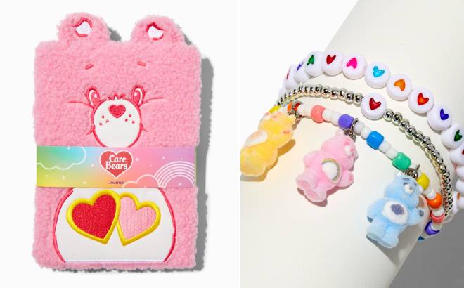 Care Bears Plush Journal and Bracelet Set