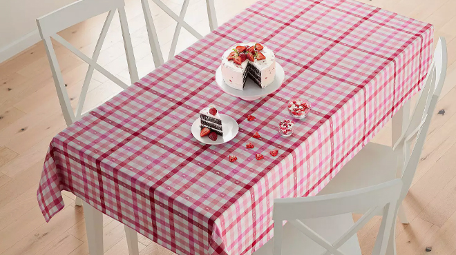 Celebrate Together Valentines Day Plaid Tablecloth Celebrate Together Valentines Day Plaid Tablecloth