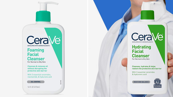 CeraVe Foaming Facial Cleanser and CeraVe Hydrating Facial Cleanser
