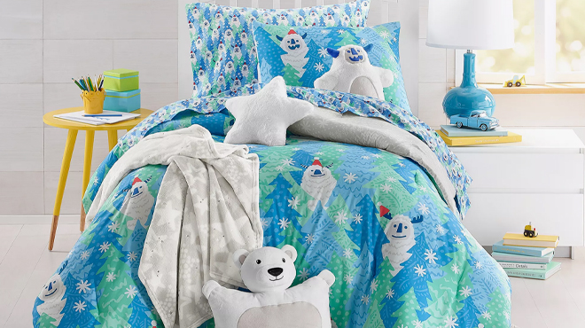 Charter Club Kids Snowy Sasquatch 2 Piece Comforter Set