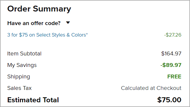Checkout page of Crocs Clogs