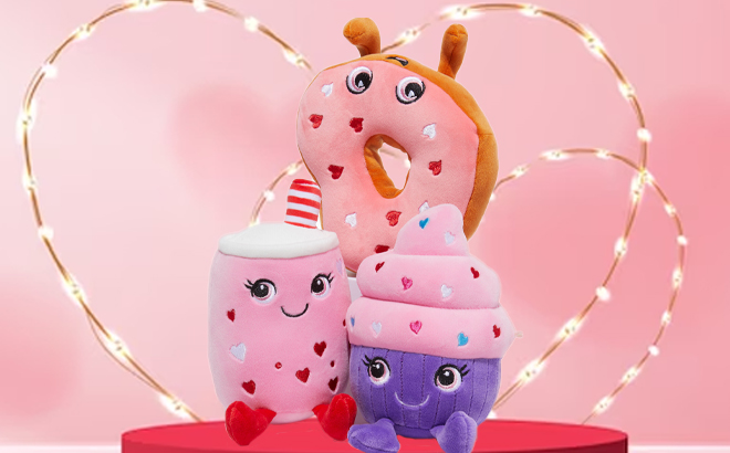 Claires Valentines Day Assorted Foodies Plush Toys