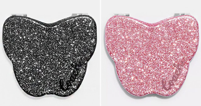 Coach Outlet Glitter Butterfly Compact Mirror Coach Outlet Glitter Butterfly Compact Mirror
