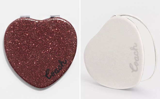 Coach Outlet Glitter Heart Compact Coach Outlet Glitter Heart Compact