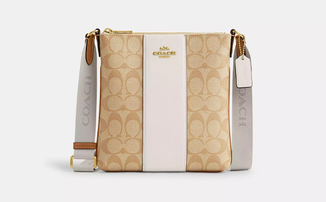 Coach Outlet Mini Rowan File Bag on a Gray Background