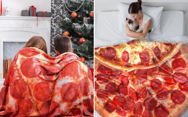 Colorful Star Pizza Blanket