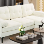 Convertible Sectional Sofa Couch in White Color