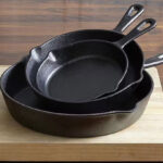 Cooks 3 pc Cast Iron Fry Pan Set in Black