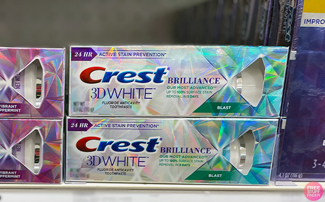 Crest 3D White Toothpaste in shelf
