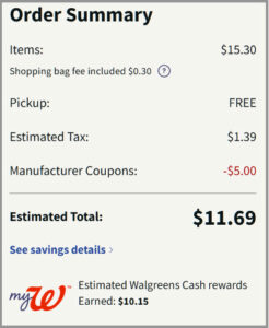Crest Mouthwash at Walgreens Checkout Screenshot