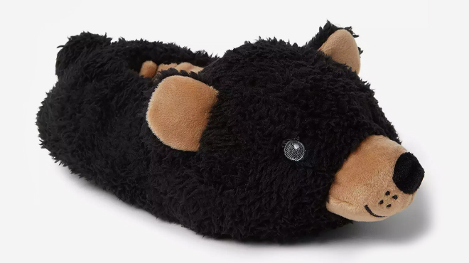 Dearfoams Rowan Kids Bear Critter Closed Back Slippers