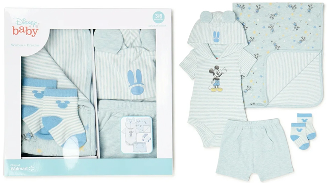 Disney Mickey Mouse 4 Piece Newborn Shower Gift Set Disney Mickey Mouse 4 Piece Newborn Shower Gift Set