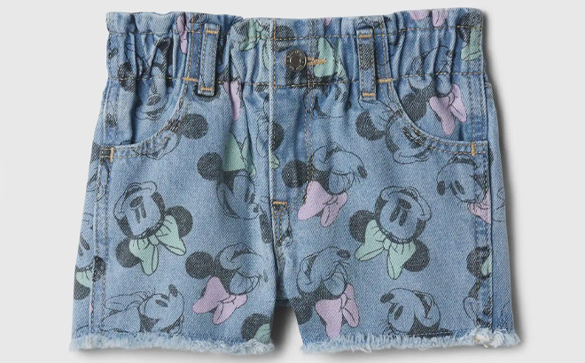 Disney Minnie Mouse Paperbag Mom Toddler Jean Shorts