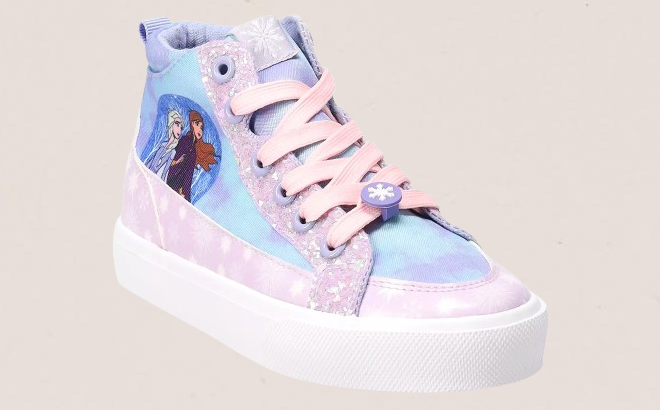 Disneys Frozen Anna Elsa Girls High Top Sneakers