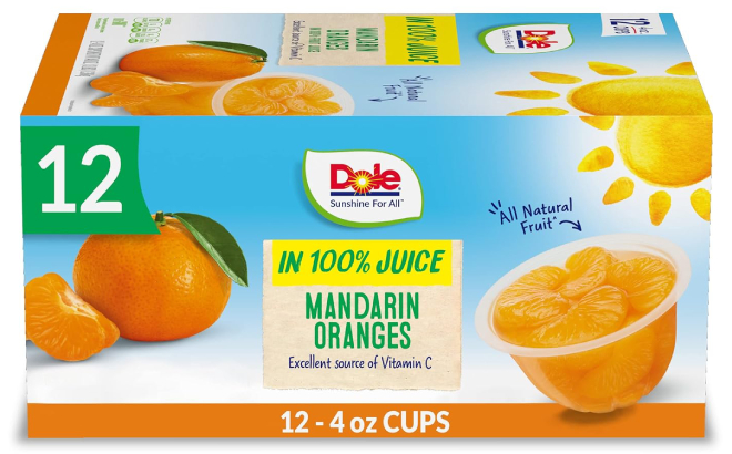 Dole Fruit Bowls 12 Count Mandarin Oranges