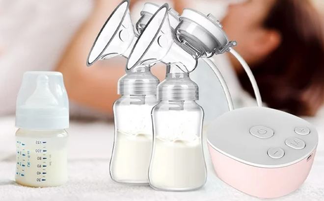 Double Electric Breast Pump Portable Dual Breastfeeding Pump Anti Backflow with Milk Collect Function 1
