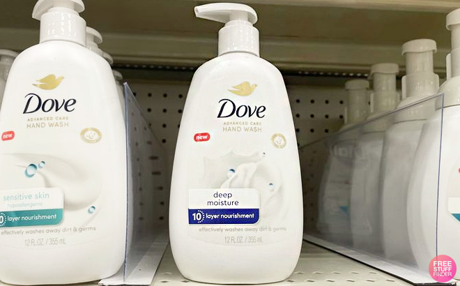 Dove Advanced Care Deep Moisture Hand Wash on a Shelf Dove Advanced Care Deep Moisture Hand Wash on a Shelf