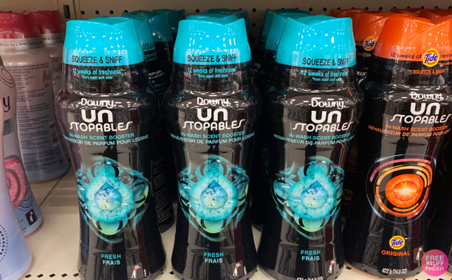 Downy Unstopable Scent Booster Beads on Store Shelf