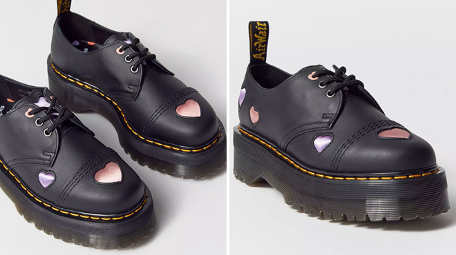 Dr Martens Womens 1461 Hearts Quad Oxford Shoes
