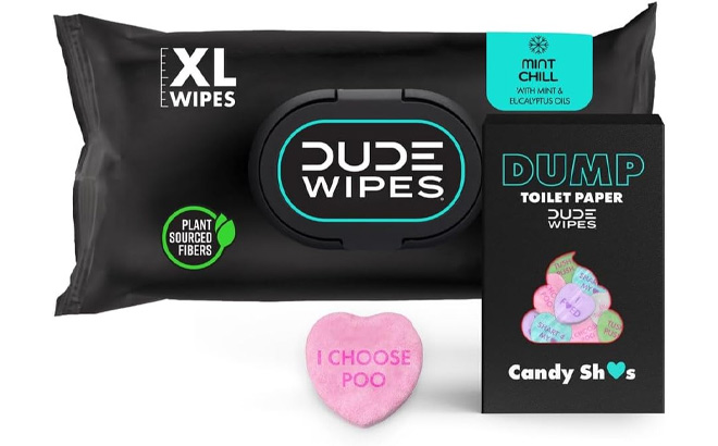 Dude Wipes and Heart Candy Box Bundle for Him