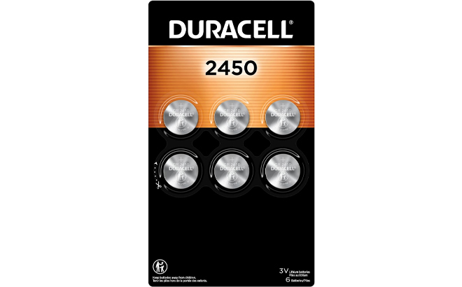 Duracell 2450 3V Lithium Battery 6 Count Pack
