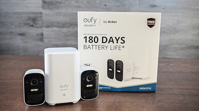 Eufy Security 2 Camera Kit on a Table