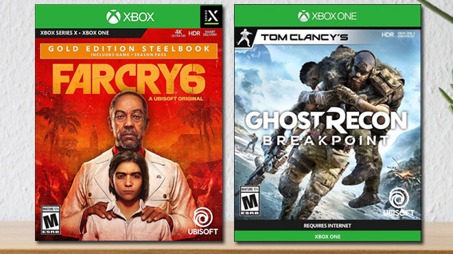 Far Cry 6 Gold Edition SteelBook and Tom Clancys Ghost Recon Breakpoint for Xbox One